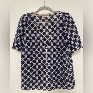 Sézane Emma blouse in Ecru Navy